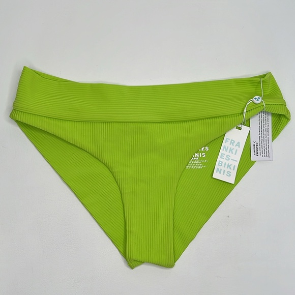 NWT Frankie’s Bikinis Gavin Ribbed bikini set XL neon green - Picture 13 of 16